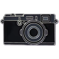 Broche en émail d'appareil photo de mode prix d'usine épinglette en émail en métal personnalisé