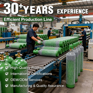 医療用および消防用のQF-2バルブ付きホットセールスフレキシブルスチール20リットル150バール携帯用酸素ボンベ - Product Image 4