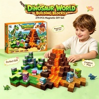 Lot de 279 blocs de construction magnétiques Dinosaures du Monde – Coffret Cadeau Deluxe – Kit de Construction Massif pour Jeu Créatif – Vente en Gros