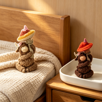 Figurine de vache des Highlands avec champignon en résine, décoration écossaise pour la table de la maison en automne