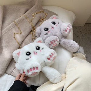 Nouveau Sac Bandoulière en Peluche Tendance - Sac à Bandoulière Arc-en-ciel Chat pour Femme, Sac <span class=keywords><strong>de</strong></span> Téléphone Portable en Fourrure Mignon, Pochette Féminine - Product Image 2