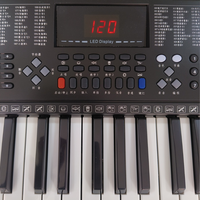 Teclado Electrónico HUASHENG de 61 Teclas, 100 Timbres, 100 Ritmos, Pantalla LED, Piano de Enseñanza para Principiantes
