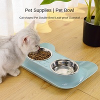 Bol à nourriture et à eau 2 en 1 automatique en plastique et acier inoxydable pour chat et chien, anti-fuite, design pliable, adapté aux voyages