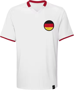 เสื้อฟุตบอลทีมชายโปรตุเกส สีแดง คอวี ปักโลโก้ แขนสั้น ผ้าโพลีเอสเตอร์ ระบายอากาศได้ดี ชุดกีฬาสำหรับผู้ใหญ่ ทรงปกติ - Product Image 4