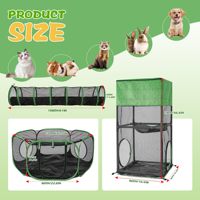Grand enclos pour chat portable, tente de jeu respirante et imperméable en polyester avec maille panoramique pour chats d'intérieur et petits animaux domestiques en toute sécurité