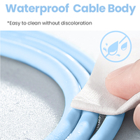 Kabel Pengisi Daya USB C 3A 60W Silikon Cair Tipe-C ke Tipe-C Pengisian Cepat Kabel Data Silikon Cair Tahan Air