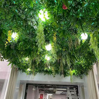 Guirlande de plafond en feuilles artificielles en plastique assorties, fausses plantes vertes artificielles, plantes suspendues pour la décoration murale de jardin extérieur
