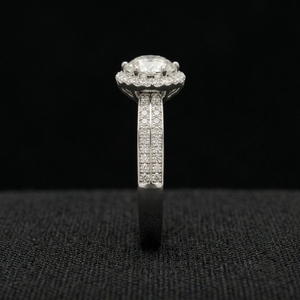 Beautiful Platinum Diamond <b>Ring</b> Elegant Minimal Band Engagement Wedding Jewelry Sparkling Look Gift Option - Product Image 1