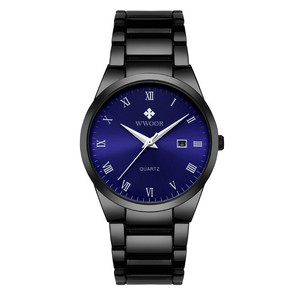 Montre à quartz pour homme OEM ODM en or, bracelet en acier inoxydable, cadran à chiffres romains, affichage du calendrier, montre-bracelet décontractée et professionnelle, étanche - Product Image 3
