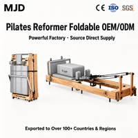Reformer de Pilates pliable en bois durable, en érable et chêne, avec pieds en acier, lit de Pilates et de yoga stable, prix usine