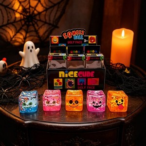 Juguete Promocional de Cubo de Hielo con Cara Fea, Juguete Blandito Cuadrado para Apretar, Ideal para Fiestas Temáticas de Halloween, Recuerdos y Premios para el Aula - Product Image 1