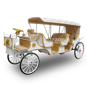 Hot Sale European Style Electric Horse Carriage 4 Wheels Sightseeing Tourist Carriage for Wedding & <b>Amusement</b> Park Use - Product Image 3