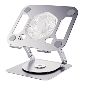 <span class=keywords><strong>Support</strong></span> d'<span class=keywords><strong>ordinateur</strong></span> <span class=keywords><strong>portable</strong></span> pliable et réglable Blive T671-A avec <span class=keywords><strong>ventilateur</strong></span> de refroidissement, en aluminium, capacité de charge de 10 kg, rotation à 360°, <span class=keywords><strong>support</strong></span> pour <span class=keywords><strong>ordinateur</strong></span> <span class=keywords><strong>portable</strong></span> de bureau, <span class=keywords><strong>17</strong></span> <span class=keywords><strong>pouces</strong></span> - Product Image 1