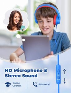 Ilever Trẻ Em Tai Nghe Với An Toàn Khối Lượng HD Mic Stereo Âm Thanh Quá Tai Funshare Có Thể Gập Lại Thiết Kế 3.5Mm Có Dây Cho Máy Tính iPad - Product Image 6