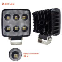 36w flood led camion feux de remorque 4 pouces 12v carré feux de travail led voiture offraod camion systèmes d'éclairage