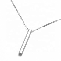 Yiwu Aceon Velle – collier géométrique en acier inoxydable, barre solide, bricolage, gravure Laser, goutte, élégant, barre hexagonale, pendentif