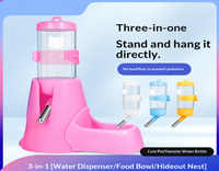 Fournitures pour hamsters, bouteille d'eau et mangeoire 3 en 1, matériau PP anti-fuite, bol à boire, petite taille pour hamster syrien doré