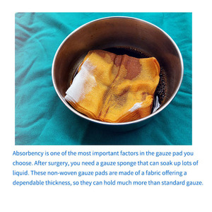 <span class=keywords><strong>Compresses</strong></span> de gaze médicale absorbante compressée chirurgicale <span class=keywords><strong>10x10</strong></span> avec ligne bleue détectable aux rayons X - Product Image 2