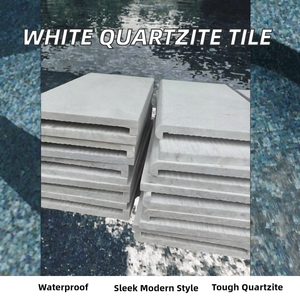 Borde de piscina de cuarcita blanca con piedras de borde de cara plana y borde cuadrado para hotel - Product Image 2