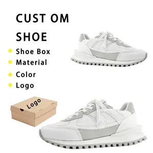 OEM/ODM SMD high top chunky leather sneaker running fasion all custom design for men's sports jogging shoes