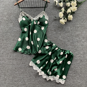 Lencería de encaje sexy Pijama de seda real para mujer - Product Image 5