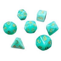 Dés en acrylique personnalisés, gravés, vierges, pour jeux de société RPG, polyédriques, multi-faces, ensemble de sept pièces
