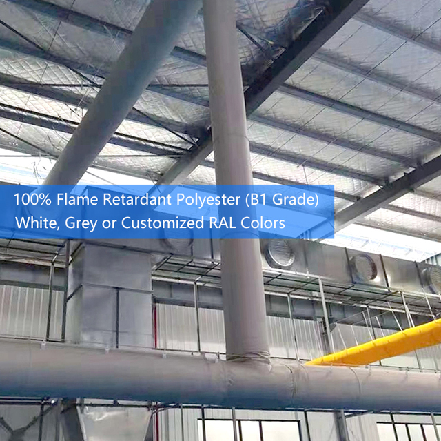 FABOSEN Anti Condensation Mildew Proof 100%FR Polyester Fabric Air Duct Textile Air Dispersion Sox System for Hospital