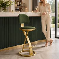 Chaise haute au design industriel moderne, hauteur d'assise 75 cm, avec structure en métal noir et repose-pieds pour tabouret de bar
