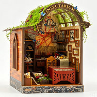 Kit de maison miniature DIY, bâtiments miniatures, bibliothèque vintage, laboratoire scientifique, puzzle en bois 3D, jouet cadeau