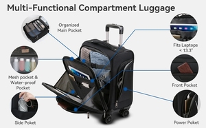 <span class=keywords><strong>Valise</strong></span> <span class=keywords><strong>cabine</strong></span> de voyage approuvée par les compagnies aériennes avec compartiment pour ordinateur portable et multiples compartiments, idéale pour le transport sous le siège - Vente en gros - Product Image 2
