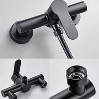FSH OEM Triple robinet de douche thermostatique Simple un-en-deux-Out noirci eau chaude froide mitigeur jet de pluie doux pour hôtels