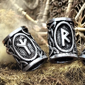 Cuentas de runas vikingas, collar con colgante de aleación de Zinc de Metal antiguo, acabado negro, barbas, <span class=keywords><strong>pelo</strong></span>, Talismán, joyería, colgantes de moda, dijes - Product Image 3