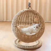 Nouveau lit pour chat en rotin lavable panier suspendu pour chat été respirant lit pour chat balançoire