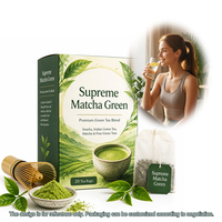 Mélange de thé vert Matcha, thé vert Sencha indien pour le matin, le bureau, l'exercice léger, énergie propre