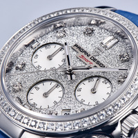 Montres à quartz pour femmes, vente en gros personnalisée, cadran serti de cristaux, fonction calendrier, étanches, boîtier en acier, mouvement japonais TMI VD55