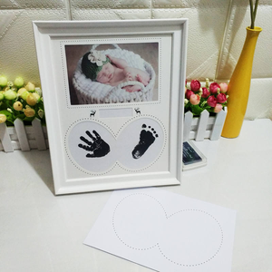 Marco de recuerdo de madera blanca al por mayor para huellas de bebé, marco conmemorativo para fotos de recién nacido, <span class=keywords><strong>regalo</strong></span> para guardería o baby shower - Product Image 5