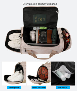 Bolsa de Deporte, Fitness, Gimnasio, Viaje, Yoga, con Compartimento para Zapatos, Separación para Ropa Mojada, Bolsa de Fin de Semana, Resistente al Agua, Gran Capacidad, Estilo Urbano - Product Image 2