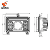 Faro LED Rectangular de 6.5 Pulgadas para Camioneta con DRL H4, Luz Alta y Baja, Impermeable IP67, 4400LM, de Alta Resistencia y Amplio Voltaje, Modelo YW-5722