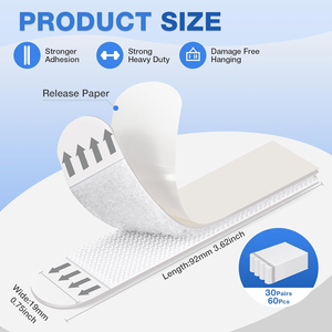 Bandes adhésives robustes pour accrocher les tableaux - Grands crochets muraux adhésifs pour cadres et affiches, sans dommages, sans clous - Product Image 3