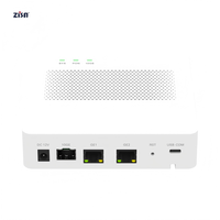 Kedatangan Baru ZISA OP1601R Mini GPON OLT 1-PON Port 2 GE Uplink Compact FTTH FTTB Optical Line Terminal 64 ONUs Manajemen Web
