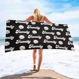 <span class=keywords><strong>Serviette</strong></span> de <span class=keywords><strong>plage</strong></span> en microfibre imprimée avec nom personnalisé pour les sports d'été <span class=keywords><strong>Serviette</strong></span> tricotée en polyester pour le football, le basket-ball et le football - Product Image 2