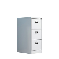 Meuble de rangement métallique moderne à trois tiroirs, table d'appoint, structure en acier, mobilier commercial, armoire de classement métallique pour bureau