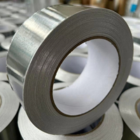 Ruban adhésif en aluminium pour climatisation, ignifuge, blanc, avec papier de support, pour isolation de conduits, à découper