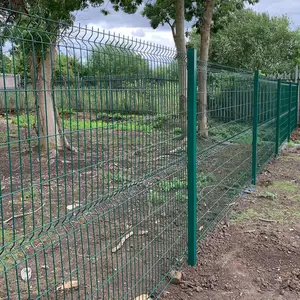 Trendy Green Galvanized And PVC Coated Wire Mesh Panel For Outdoor Fencing