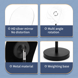 Miroirs de maquillage simples de bureau de style unique Miroir de table cosmétique en gros avec support - Product Image 2