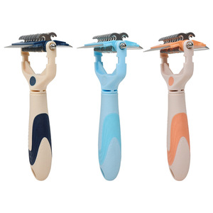 Pettine 3-in-1 Ecologico in Plastica per Toelettatura Animali, <span class=keywords><strong>Spazzola</strong></span> Multifunzione per Rimozione Peli di Cani e Gatti, Pettine per <span class=keywords><strong>Pelo</strong></span> Liscio e Fluttuante - Product Image 1