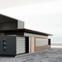 Escritorio Ejecutivo de Madera para Oficina, Escritorio Grande para Computadora con Gabinete Lateral con Cerradura para Muebles de Oficina en Casa