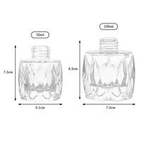 Bouteille en verre vide pour diffuseur de parfum à roseaux, grande capacité 50 ml et 100 ml, haute transparence, luxe, avec couvercle