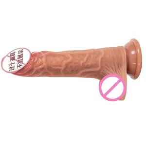 Dildo protetor não cortado vestível, de mão que se movimenta e desliga antropogenic strapon dildo para mulheres