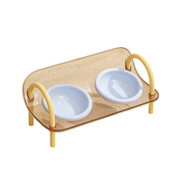 Distributeur automatique de nourriture pour animaux de compagnie en plastique pour chats et chiens - Bols doubles amovibles, nettoyage facile, utilisation portable en intérieur